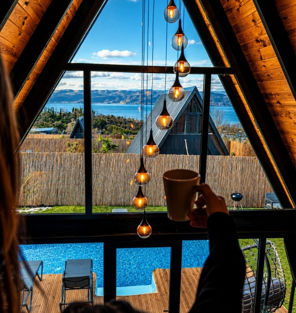 Bungalow, uitzicht op meer | Interieur