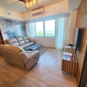 Living area - Huge Lux. 2 BR Condo (100 SQM)  2 pools - Beach, Sea-views, Gym, Tours available (Lapu-Lapu City)