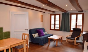 TV, fireplace - Quiet and central in a historic house with a variety of excursion destinations (Kandern)