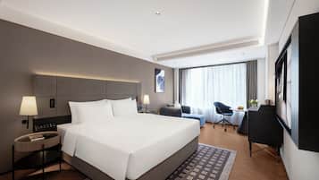Standard Double Room, City View | Desk, laptop workspace, blackout drapes, soundproofing