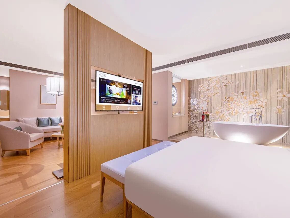 Premier Double Room, Partial Sea View | In-room safe, laptop workspace, blackout drapes, soundproofing