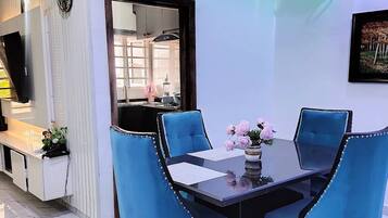 Economy Apartment, Balcony, City View | Dining
