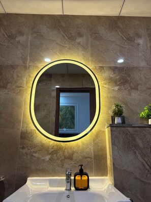 Bathroom - The Arlo Northeye 649 | Couple Friendly Stay in central Noida | Self Check-in (Noida)