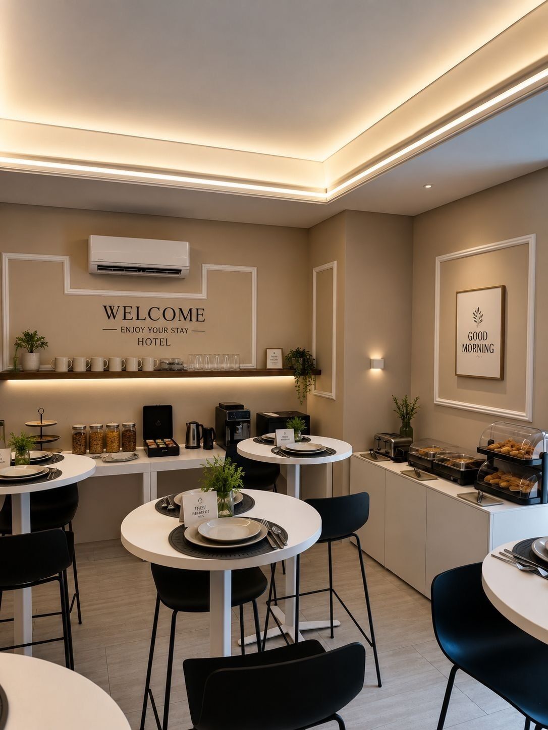 Free daily buffet breakfast