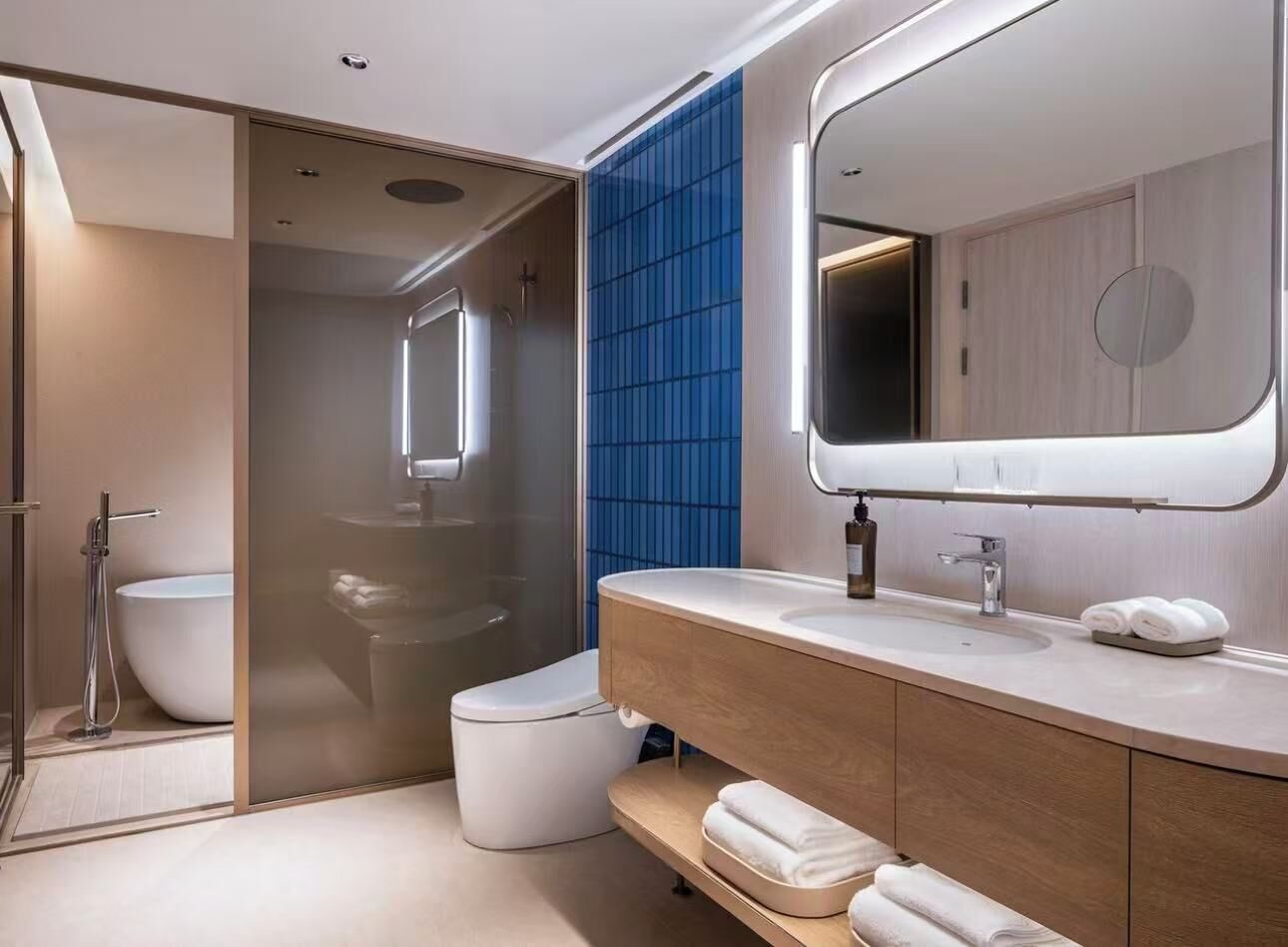 Suite | Bathroom | Hair dryer, towels, shampoo, toilet paper
