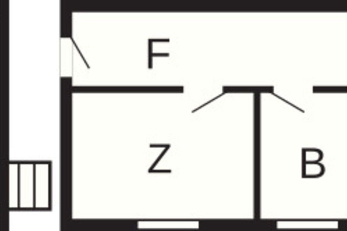 Plano de planta con habitaciones identificadas como Z, F, B, K, W y TE.