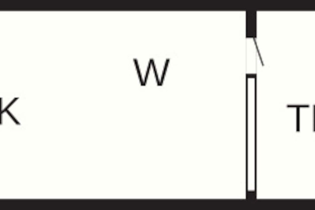 Plano de planta con habitaciones señaladas: F, Z, B, K, W y TE.
