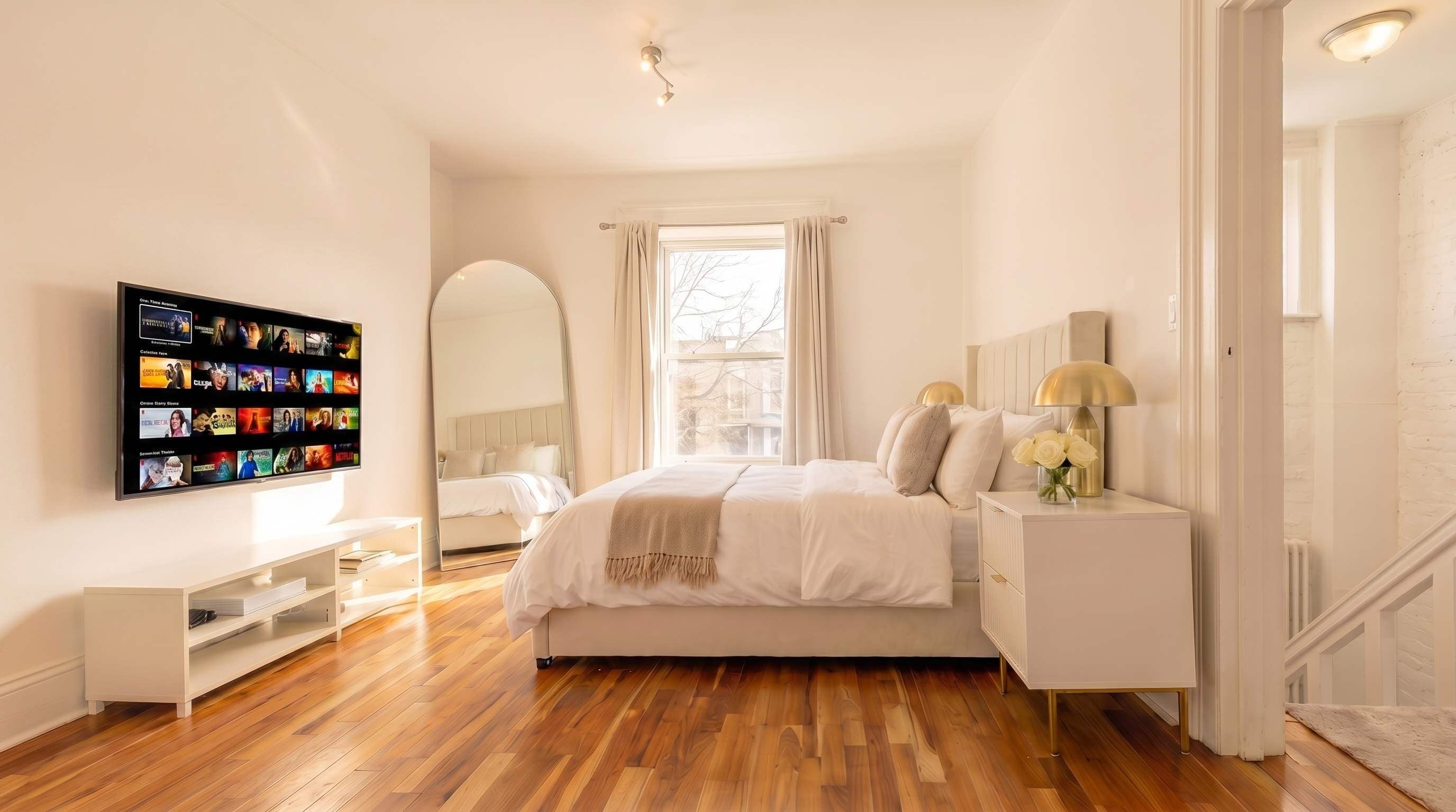 Desk, iron/ironing board, WiFi, bed sheets