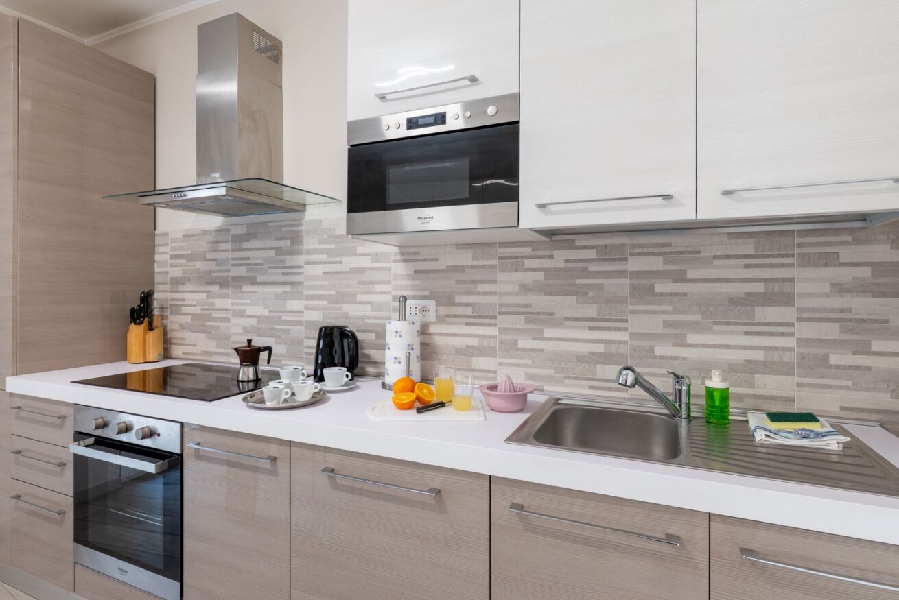 Fridge, microwave, dishwasher