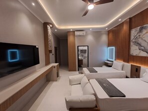 Deluxe Room, Balcony, Pool View | In-room safe, desk, laptop workspace, blackout drapes - Lighthouse Hotel (Gili Trawangan)