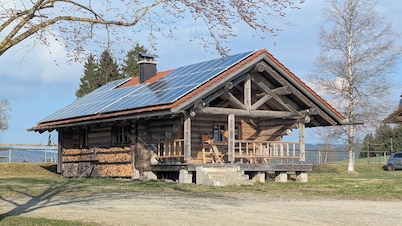 Cozy log cabin with terrace and stunning views