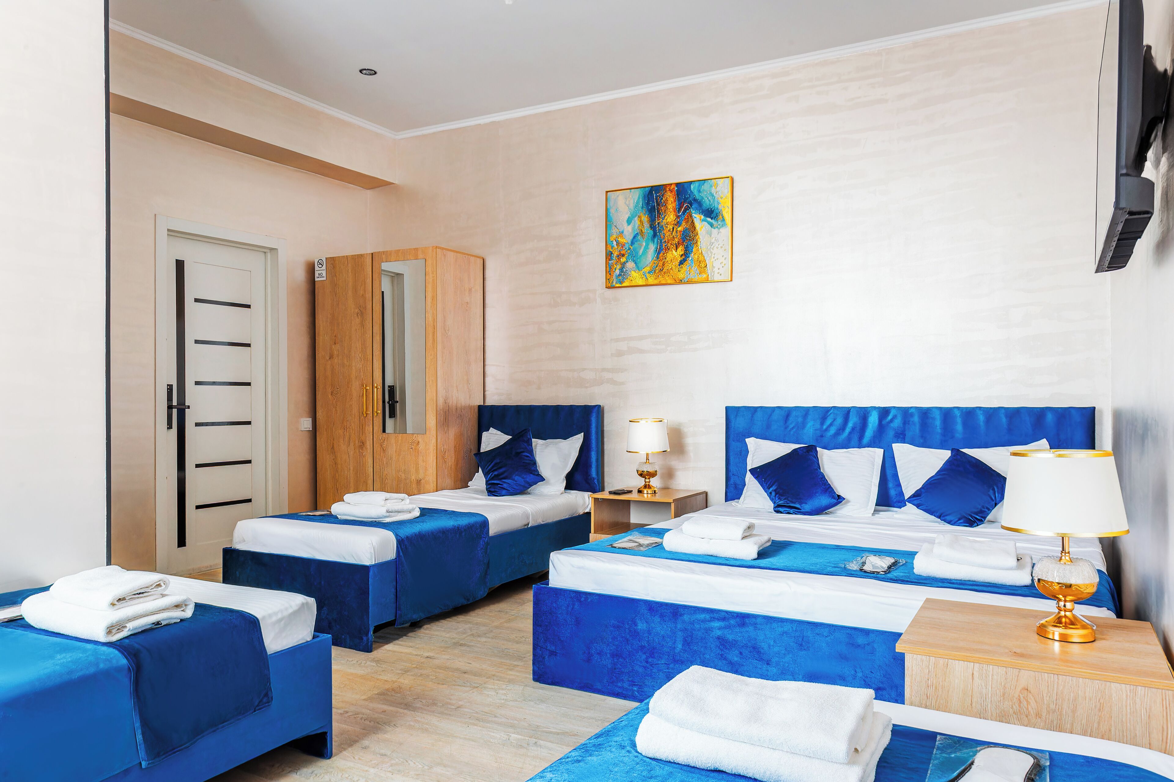 Pillowtop beds, WiFi (free), bed sheets