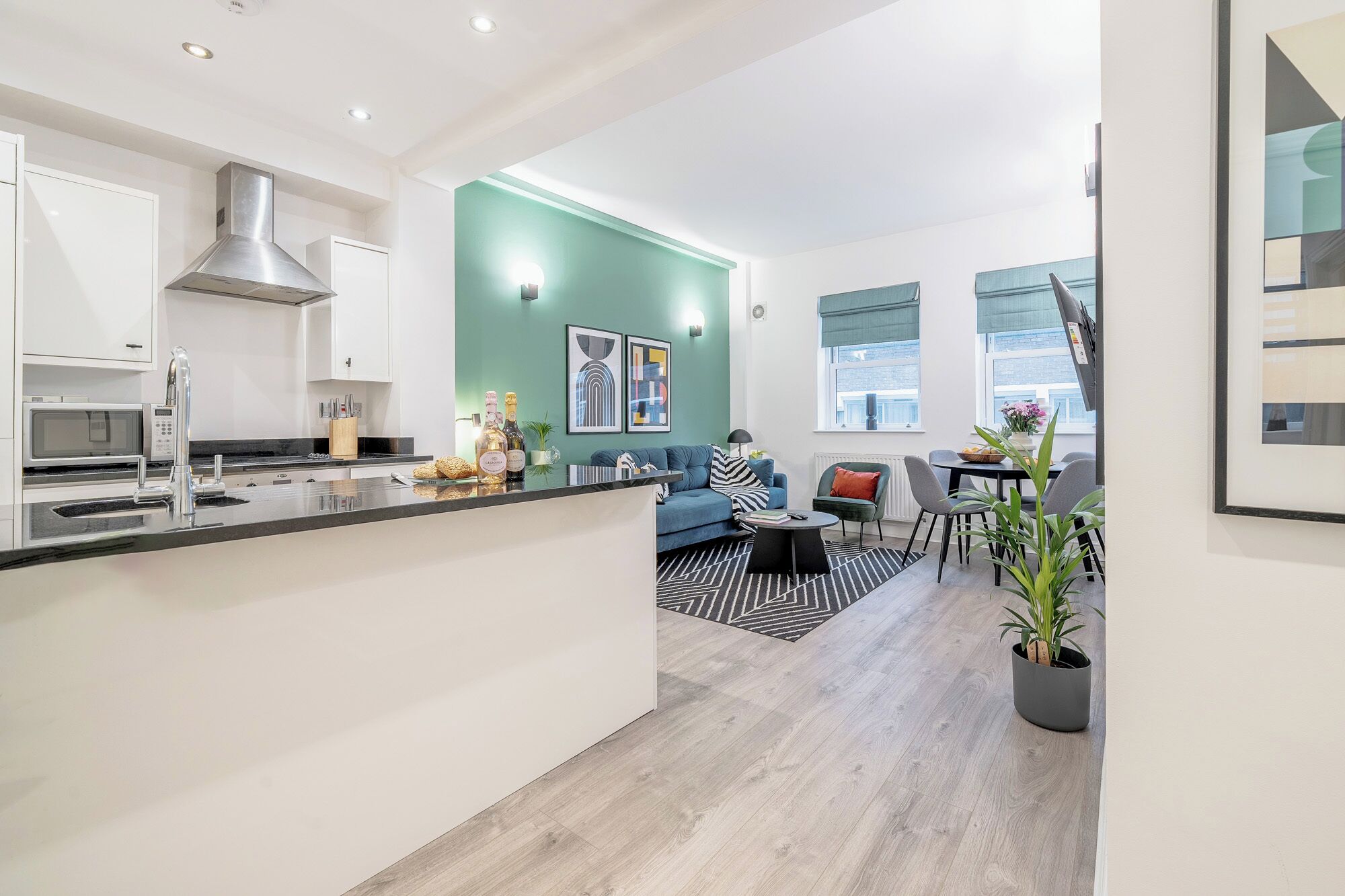 Premium Apartment, 2 Bedrooms | Private kitchen | Full-sized fridge, microwave, oven, stovetop