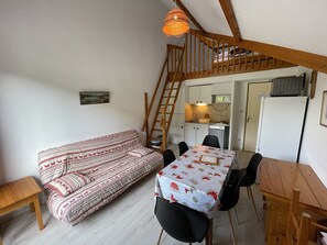 Living area - Duplex studio, pets welcome - 4 guests facing slopes (Le Lioran)