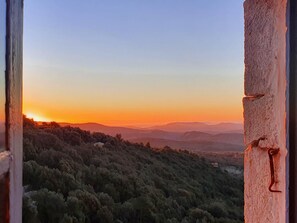 View from property - La Galinette - traditional Provencal double room with sea view (Mons)