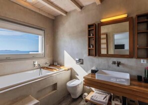 Bathroom - O Lofos URANOs Villa with Sea View /Private Pool (Mykonos)