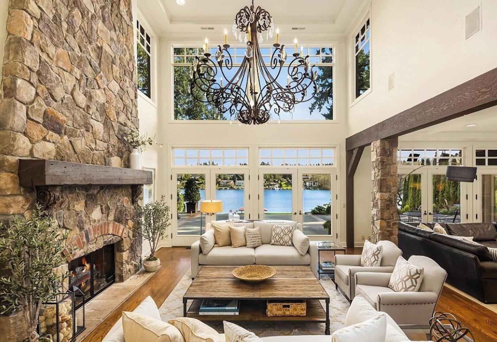 TV, fireplace, offices