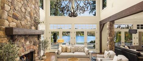 TV, fireplace, offices