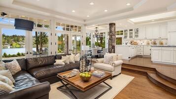 TV, fireplace, offices