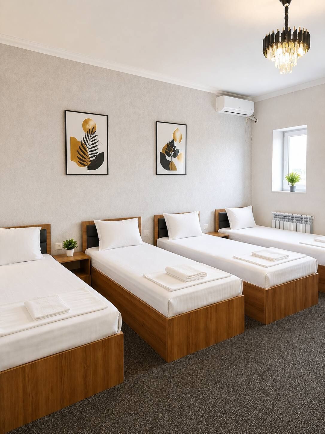 Standard Quadruple Room, City View | Desk, laptop workspace, free WiFi