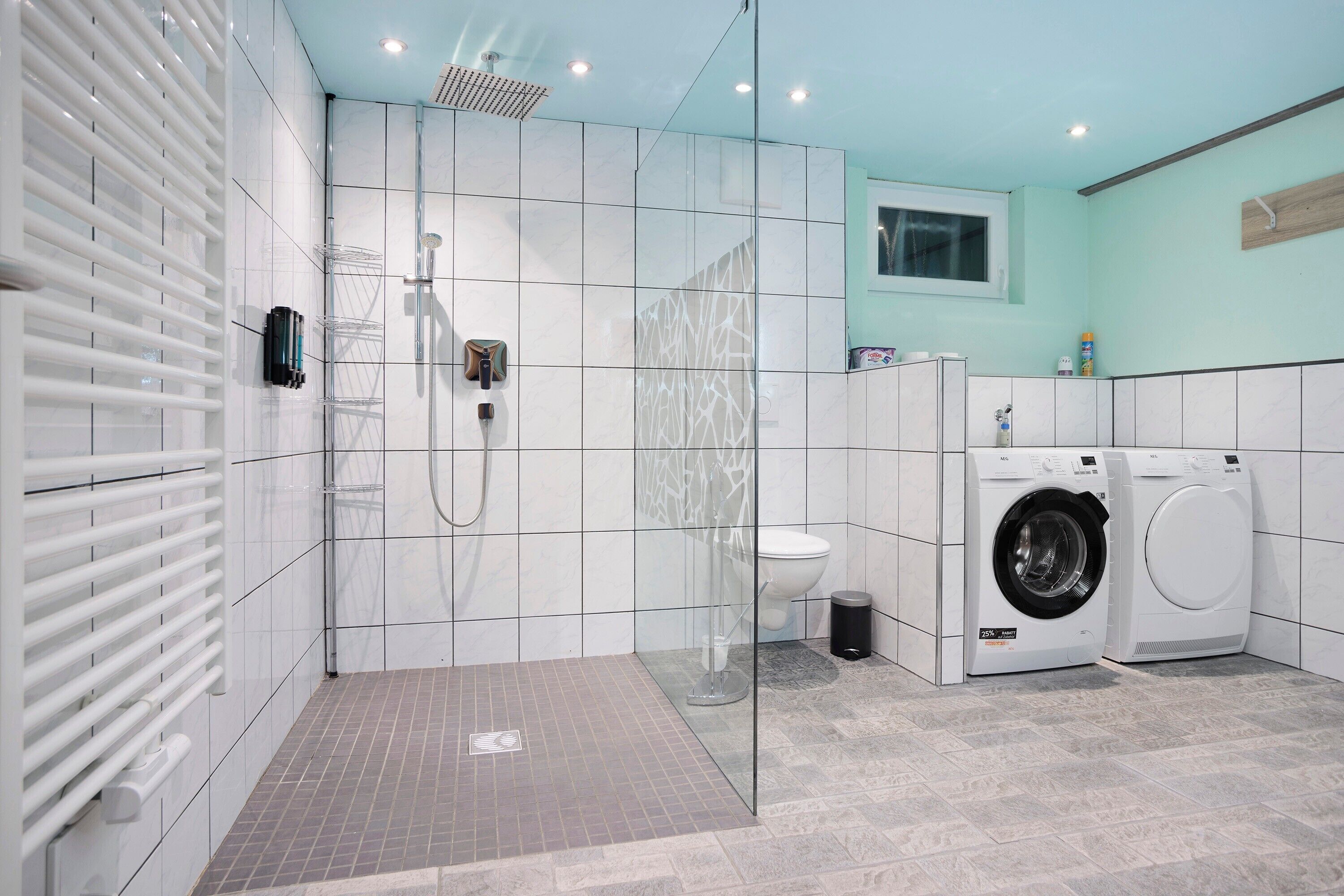 Dusche, Haartrockner, Handtücher