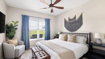 Desk, iron/ironing board, travel crib, WiFi (free)
