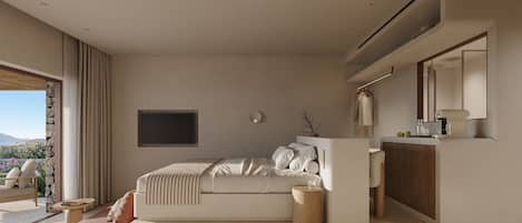 Eos Sea View Maisonette Private Pool Suite | ミニバー、防音設備、WiFi (無料)、ベッドシーツ