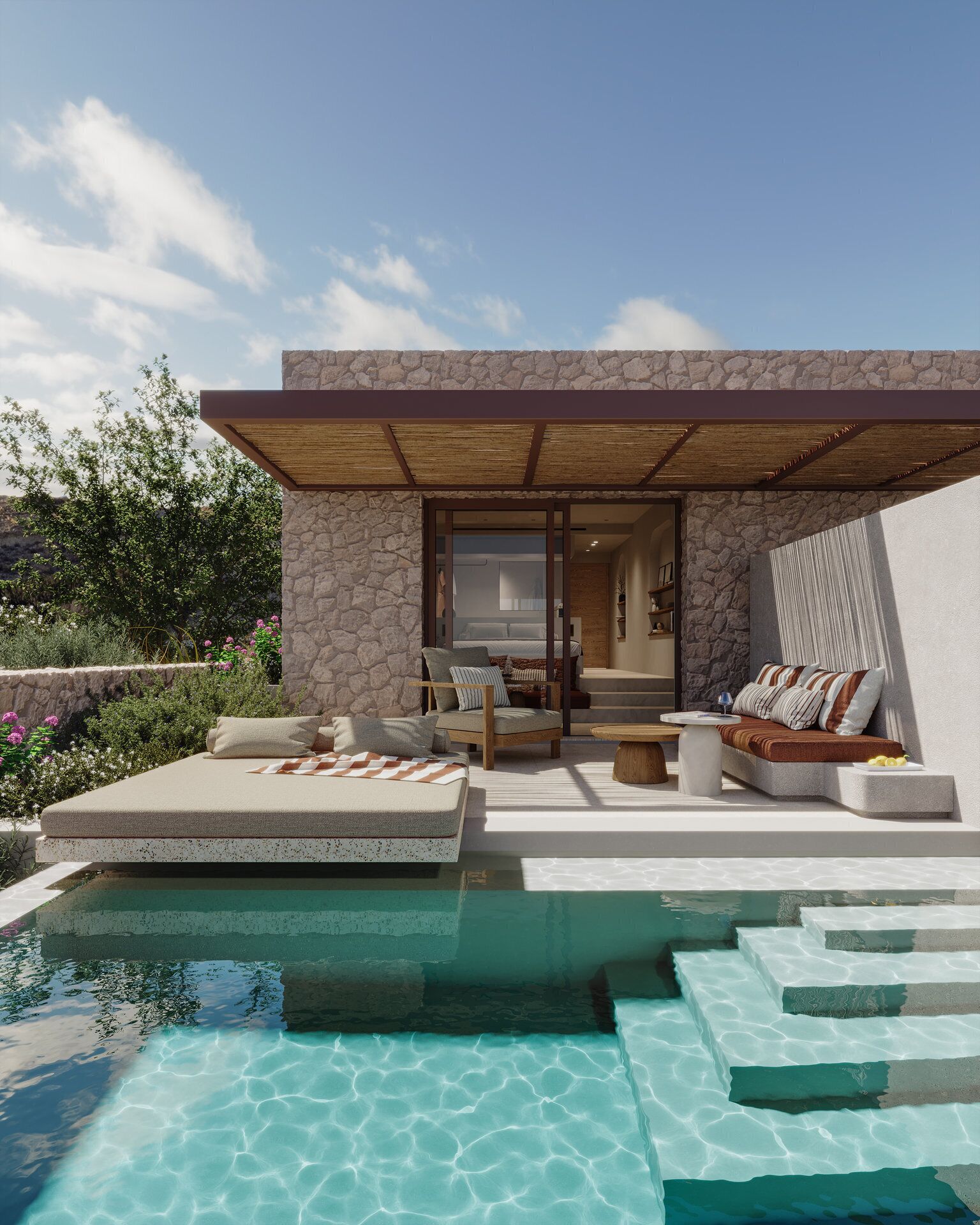 Eos Sea View Maisonette Private Pool Suite | Terrace/patio