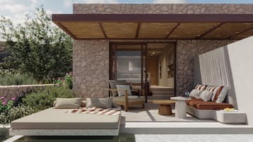 Eos Sea View Maisonette Private Pool Suite | Terrace/patio