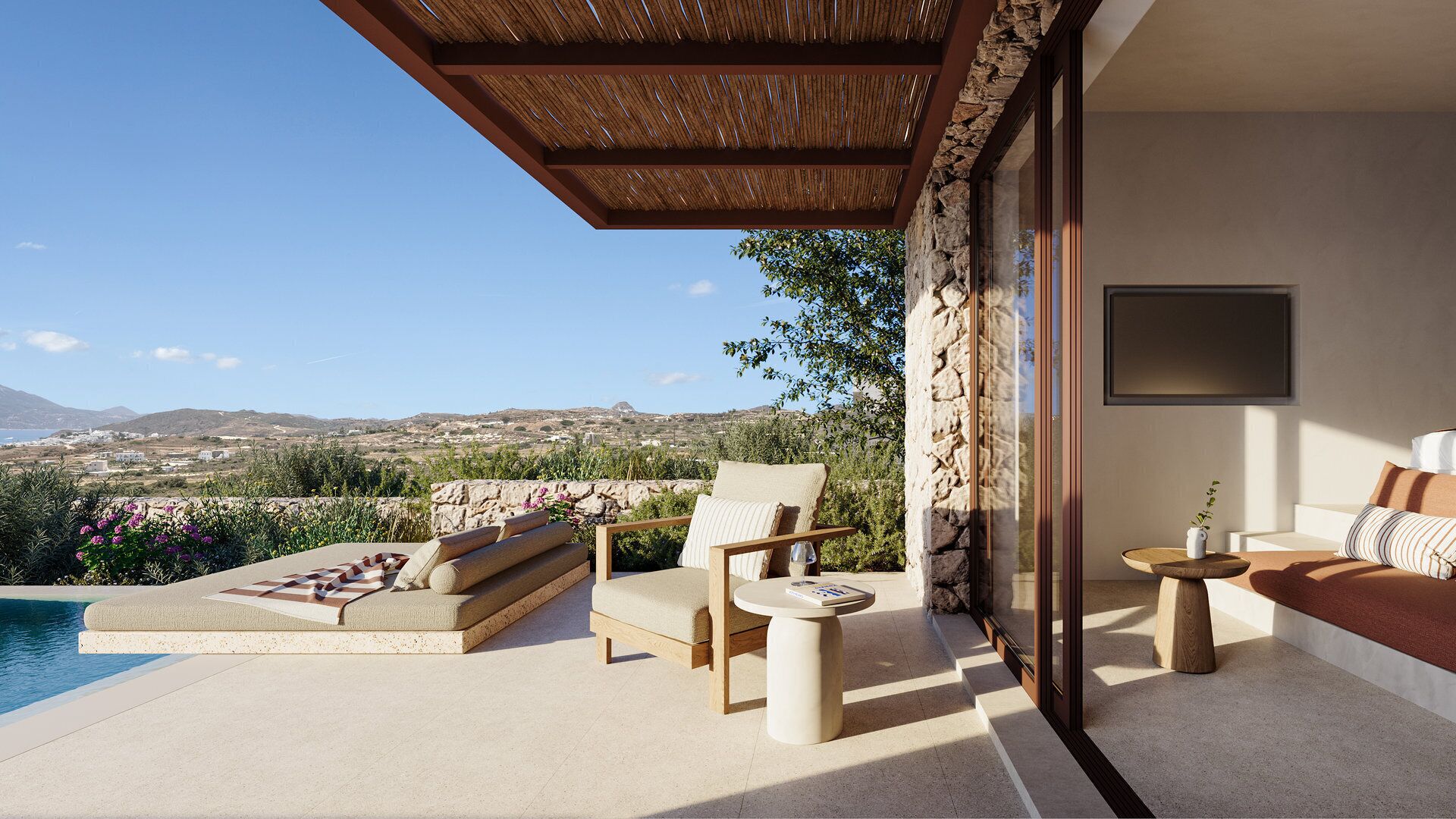 Eos Sea View Maisonette Private Pool Suite | Terraza o patio