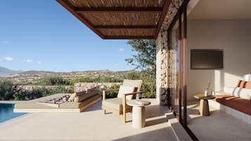 Eos Sea View Maisonette Private Pool Suite | Terraza o patio