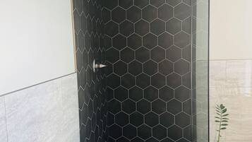 Douche, serviettes fournies, savon, papier toilette