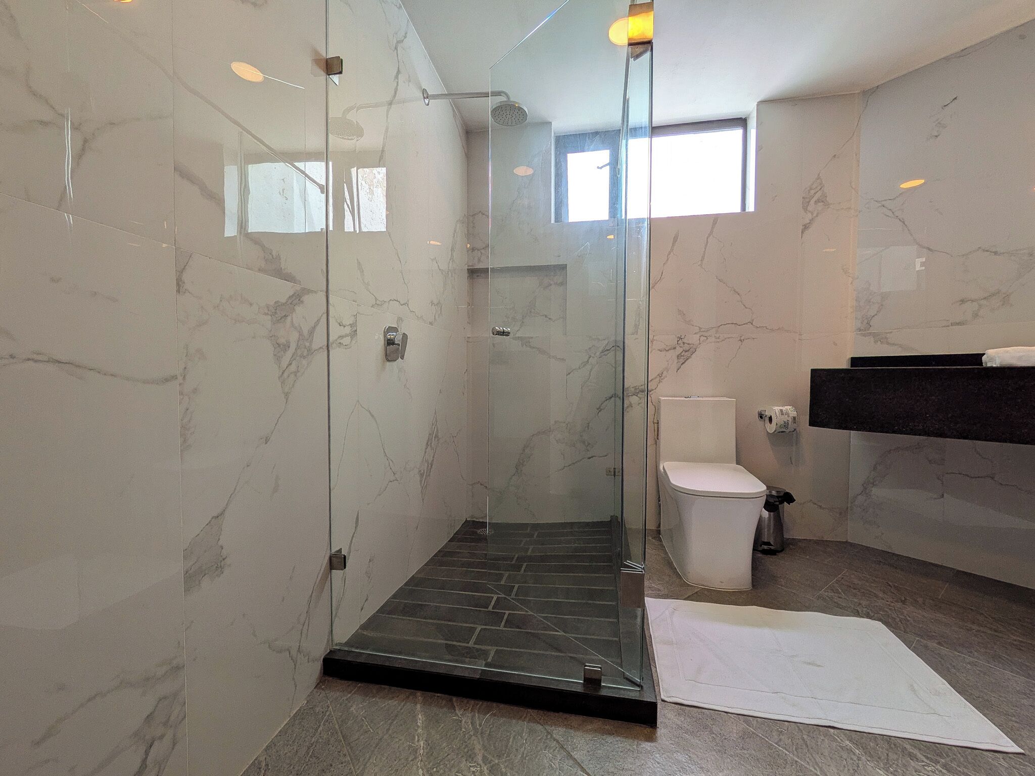 Comfort Studio, 1 King Bed, Balcony | Bathroom | Shower, hair dryer, towels, soap