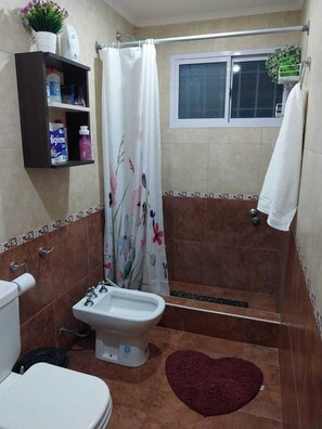 Shower, hair dryer, bidet, toilet paper - mar de cobo refugio entre el lago y el mar (Parque Lago)