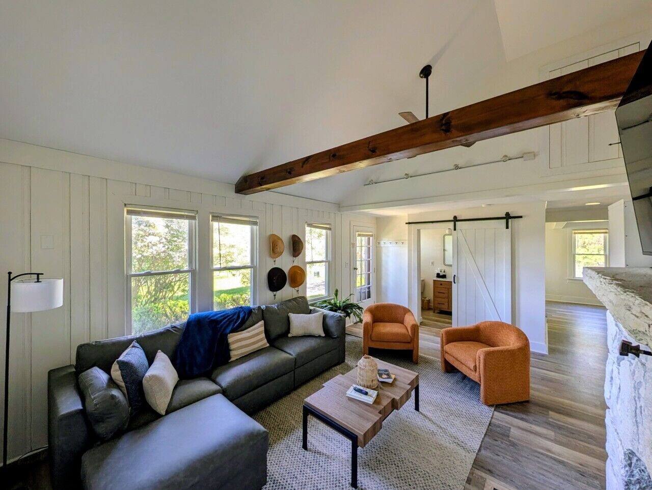Living area. Modern Farmhouse on 30 Acres | Mountain Views & Nature