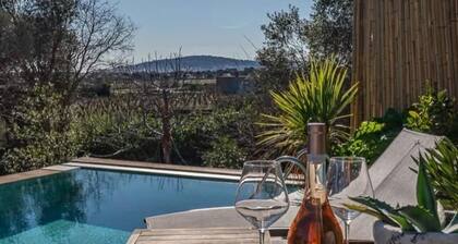 Vue Mer Mas Saint Pierre en plein❤️des Muscat vines 1 Family Paradise !!!