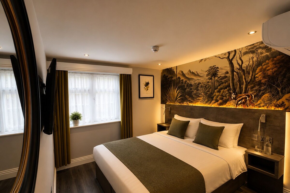 Deluxe Double Room | In-room safe, desk, laptop workspace, blackout drapes