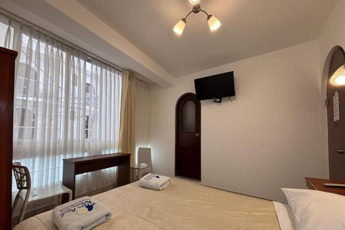 Desk, laptop workspace, iron/ironing board, free WiFi