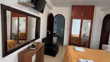 Double Room, City View | Desk, laptop workspace, iron/ironing board, free WiFi