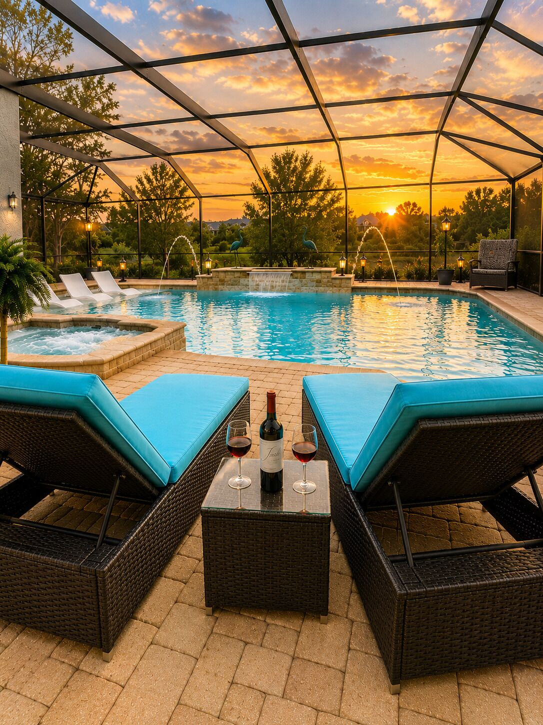 Outdoor pool, a heated pool