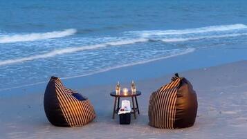 Sun-loungers, beach towels