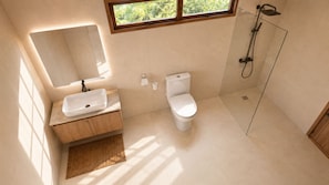 Deluxe Double Room, Balcony, Garden View | Bathroom | Shower, free toiletries, hair dryer, soap - Adilia Hotel (Labuan Bajo)