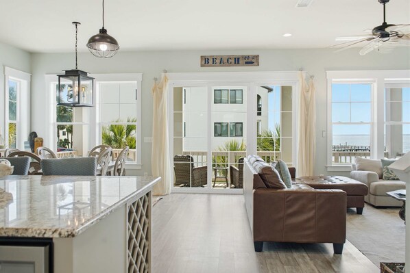 TV, fireplace, offices - Water Views + Pool Access | Driftwood Cottage (Navarre Beach)