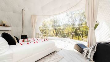Desk, iron/ironing board, travel crib, bed sheets