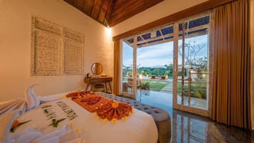 Deluxe Double Room, Pool View | Egyptian cotton sheets, premium bedding, Select Comfort beds, minibar
