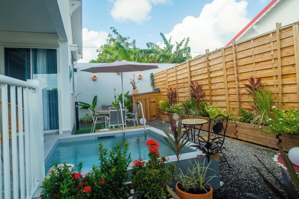 Outdoor dining - Villa with private pool - Grand-Bourg - Near beach (Grand-Bourg)