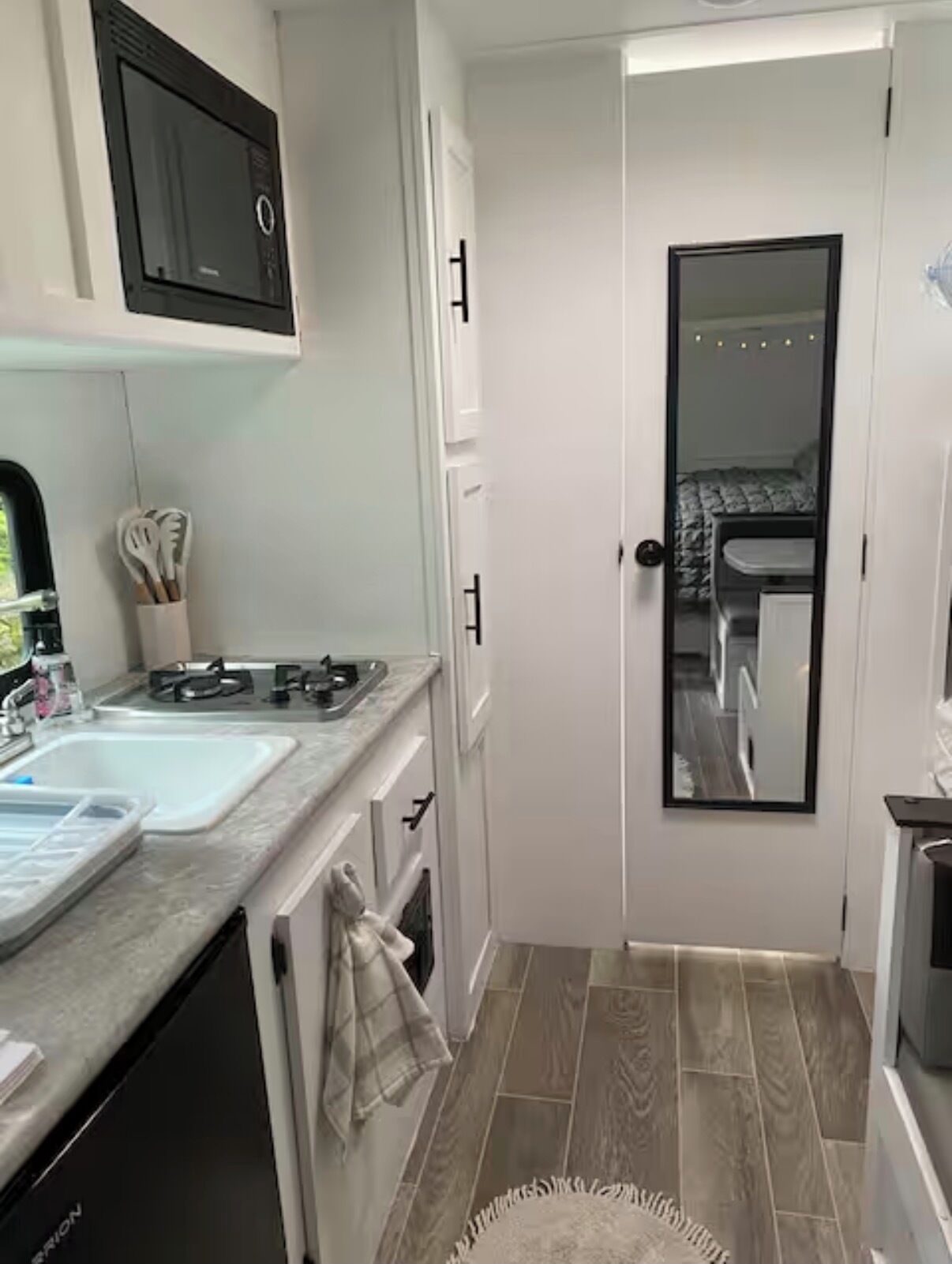 Private kitchen. Charming RV in friendly Bethpage