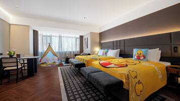 Family Room, City View | Premium bedding, down duvets, free minibar, individually decorated