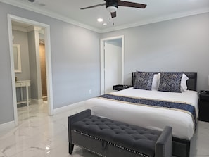 Iron/ironing board, travel crib, free WiFi, bed sheets