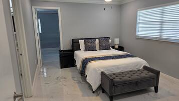 Iron/ironing board, travel crib, free WiFi, bed sheets